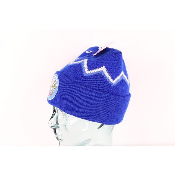 NOS Vintage 90s The Simpsons Bart Simpson Spell Out Knit Beanie Hat Cap Blue USA - Picture 3 of 7